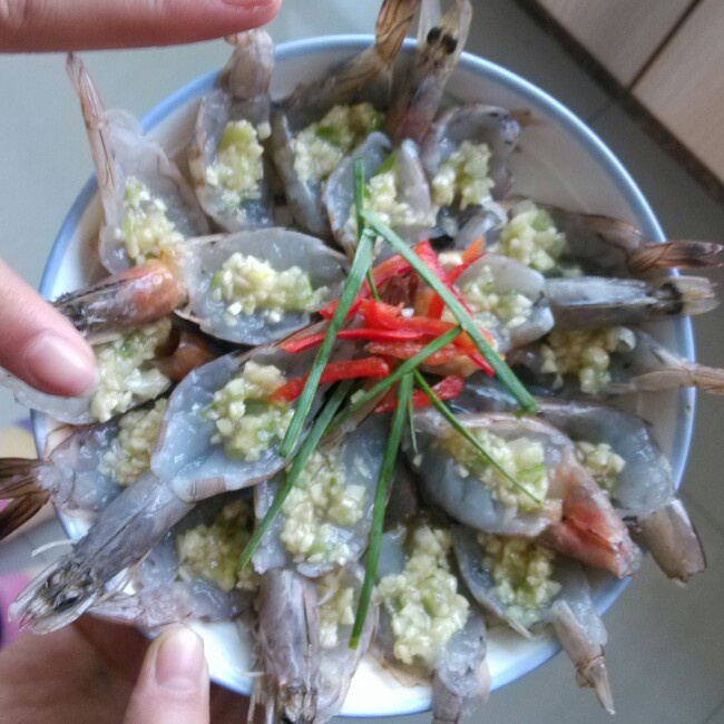 蒜蓉蒸虾
