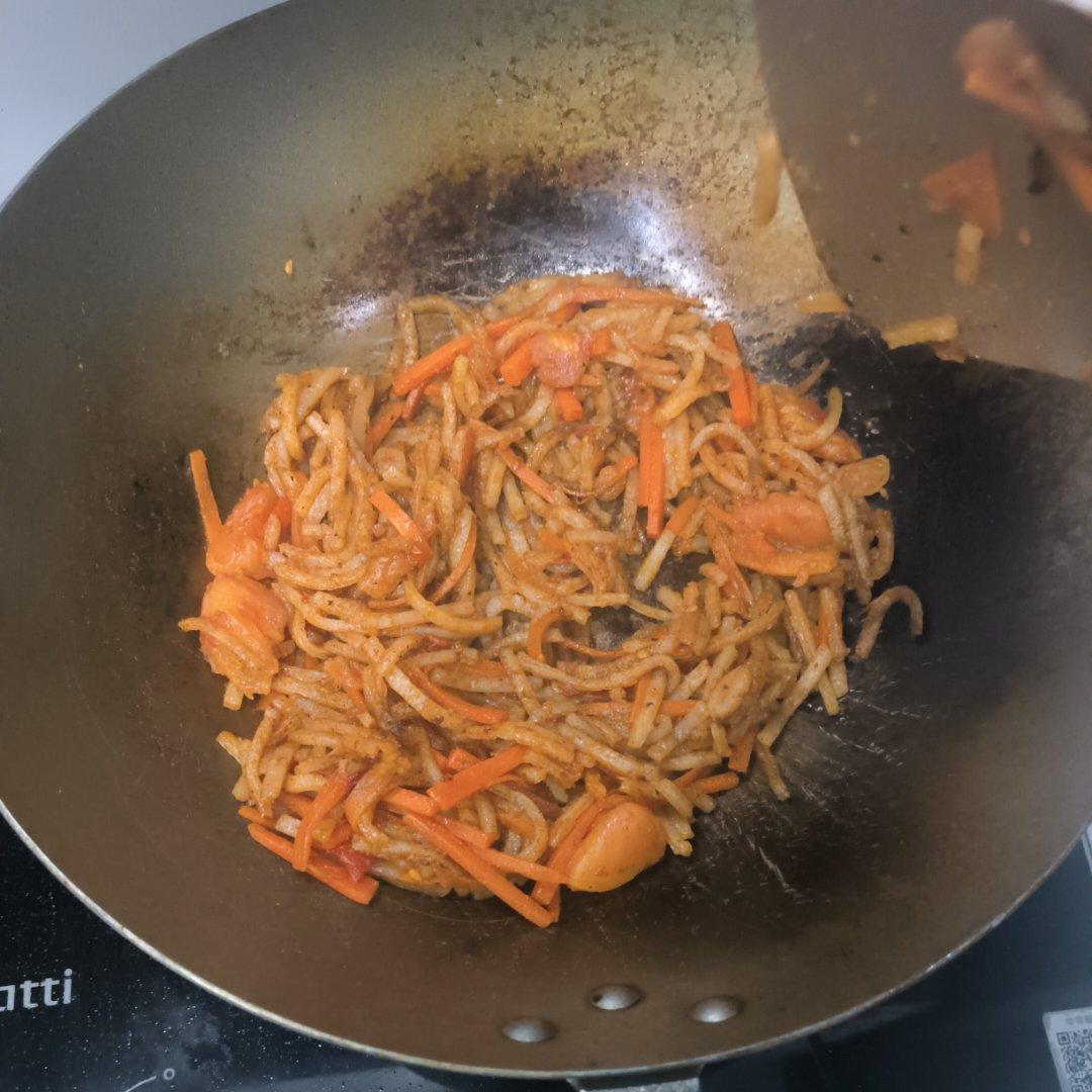 炒饼丝（饼丝可以自己做）
