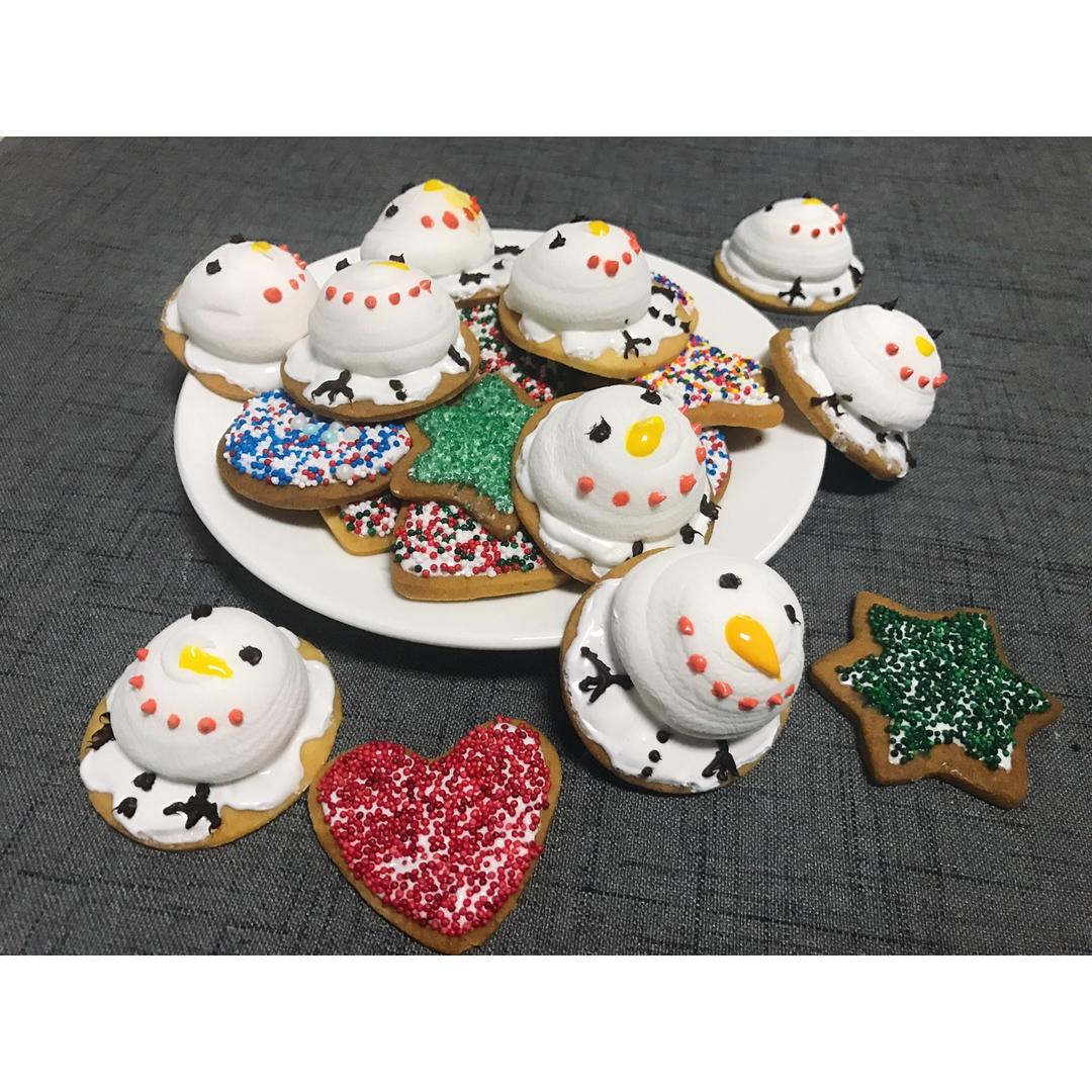 新手五分钟学会的圣诞雪人饼干