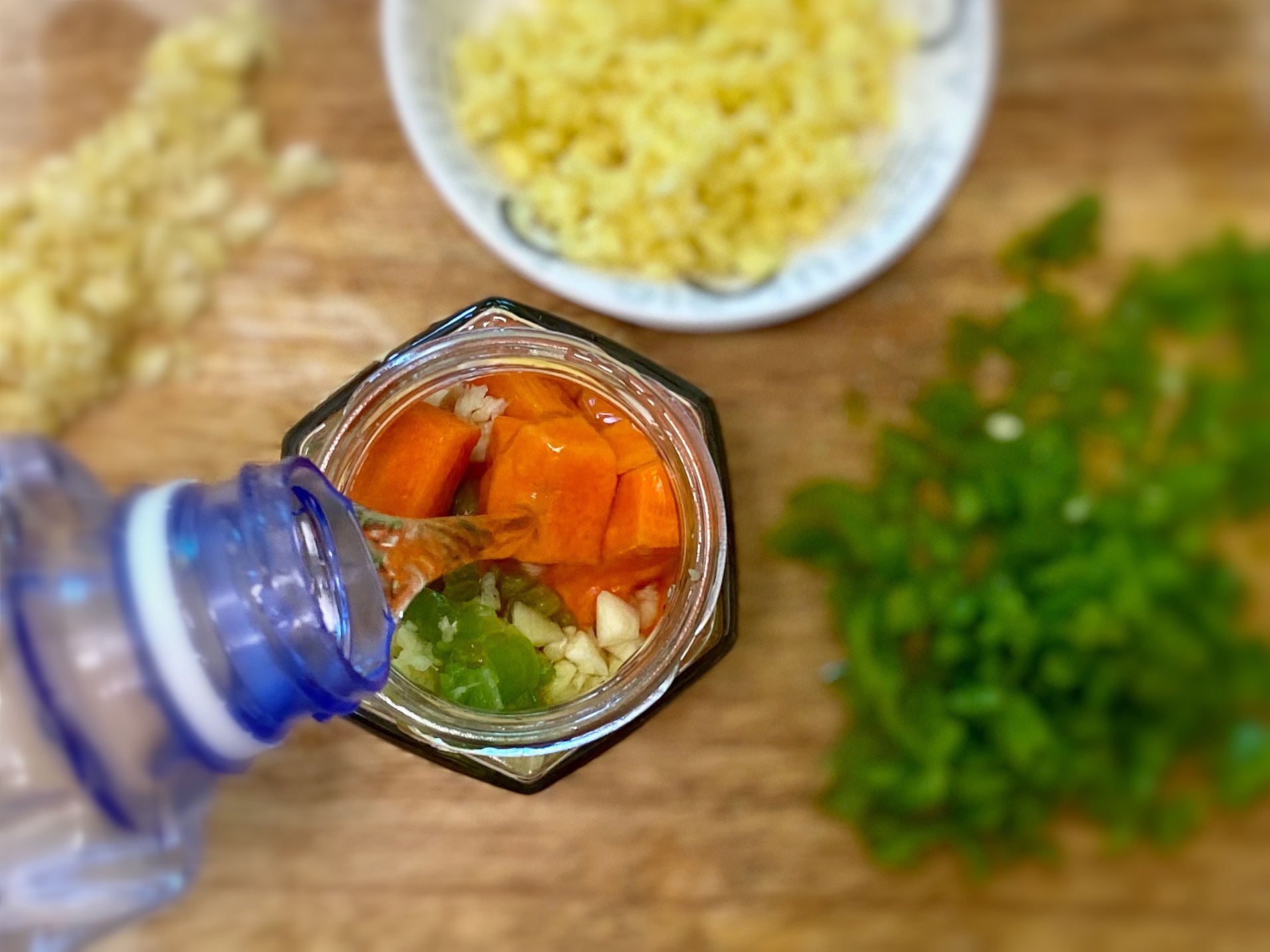 酿姜，酿红萝卜，酿虾的做法