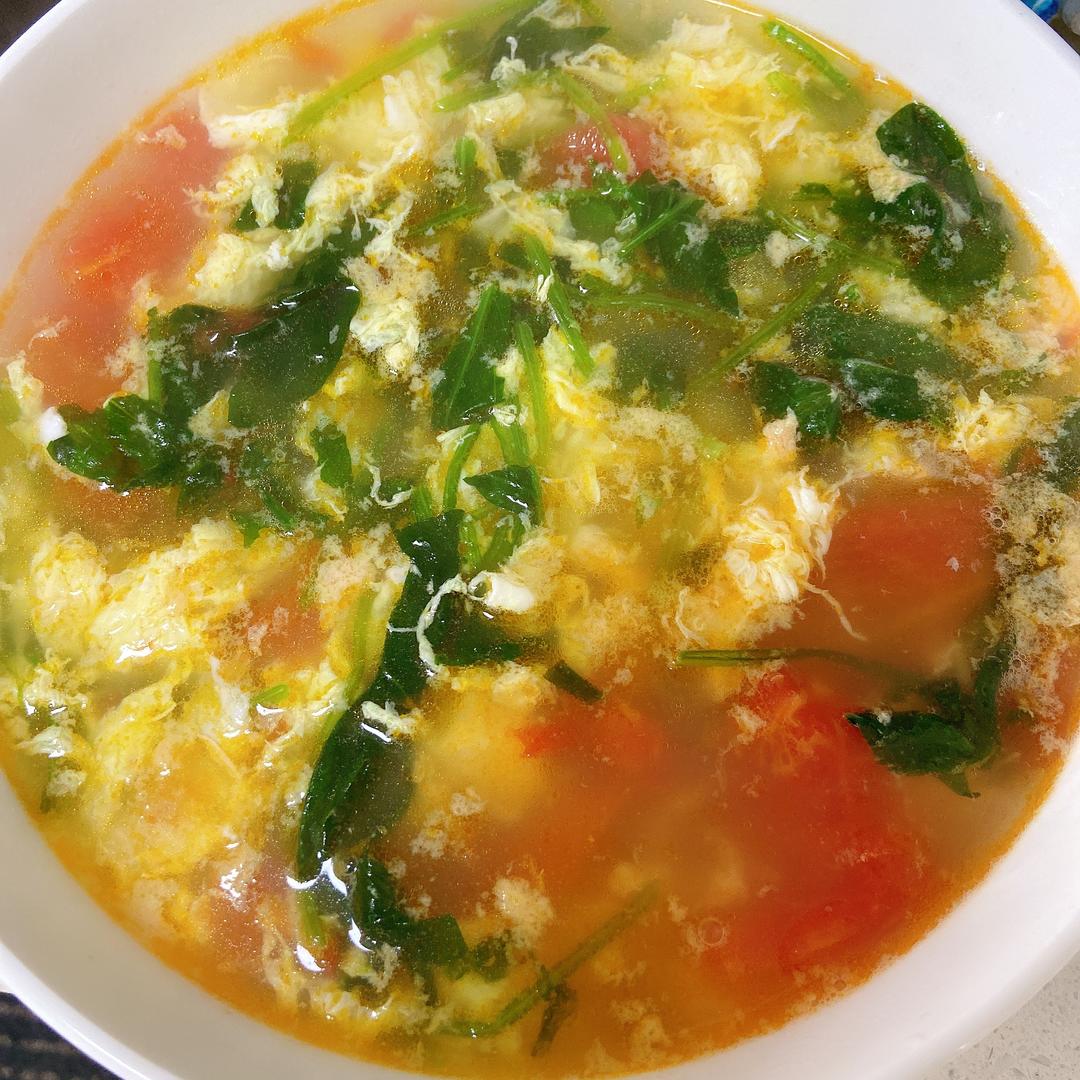 番茄🍅菠菜鸡蛋汤的做法