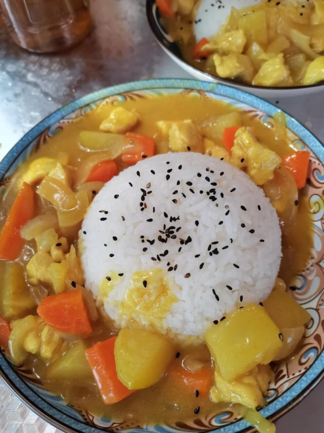 梦想照进现实78做的咖喱鸡饭