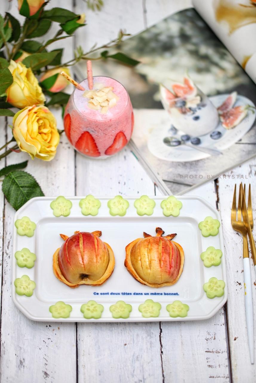 婷婷elf做的【快手甜点】酥皮整个苹果派