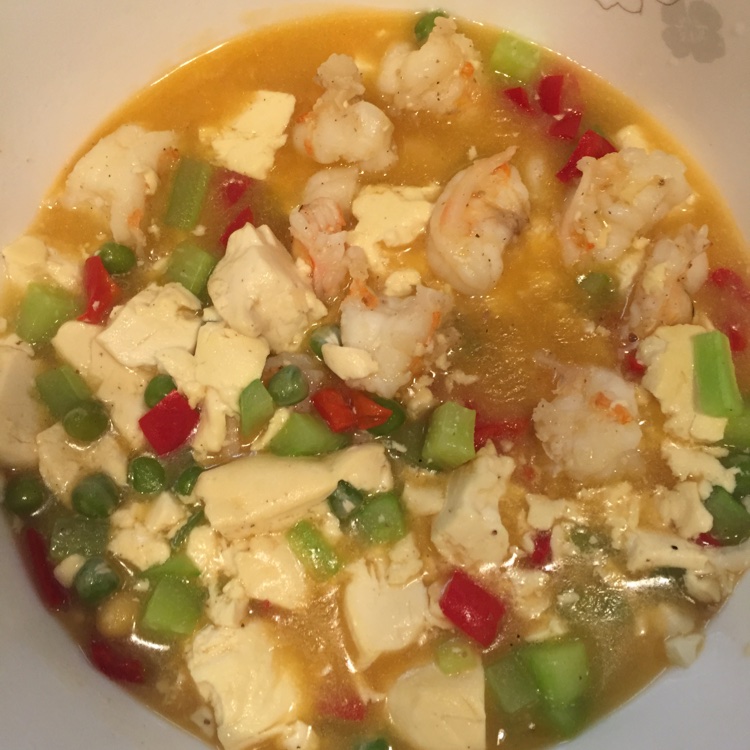 虾仁豆腐煲