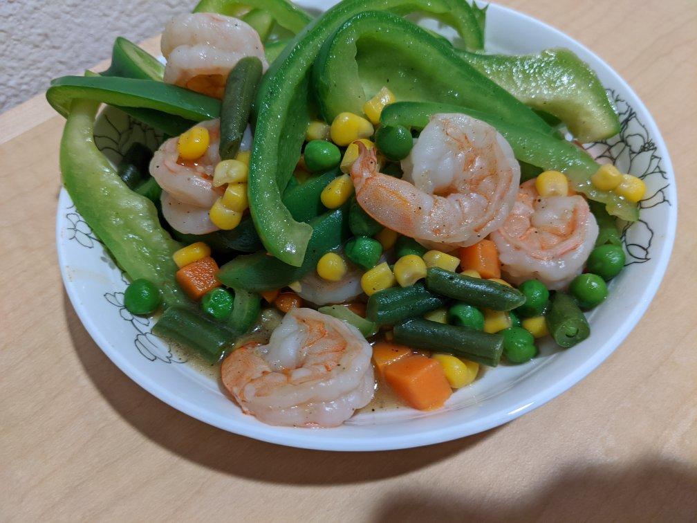 青椒滑炒虾仁