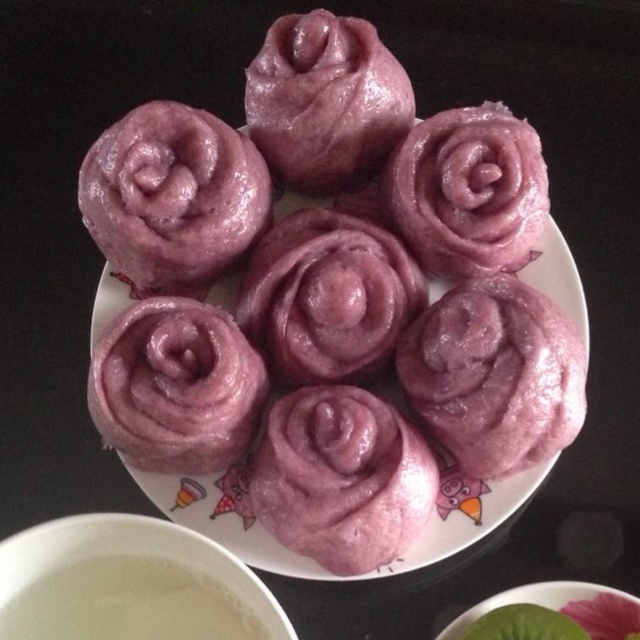 紫薯玫瑰馒头