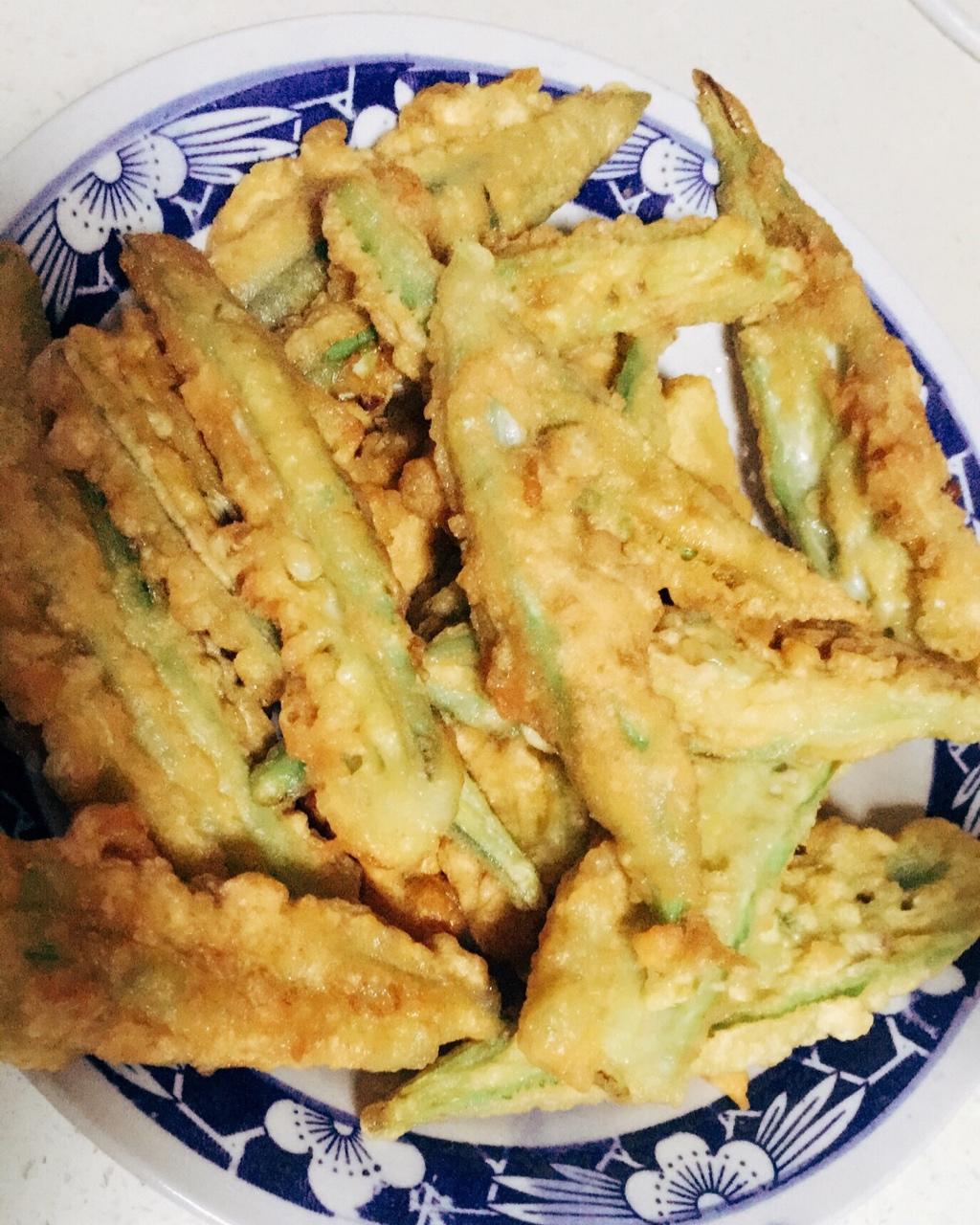 小米豆啊做的炸秋葵