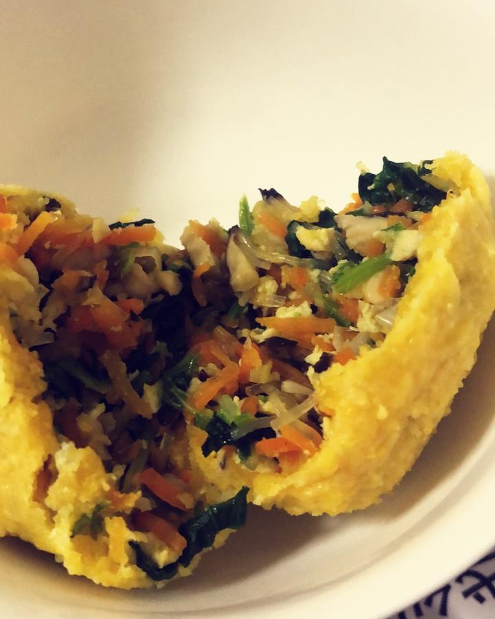 减肥餐玉米面菜团子