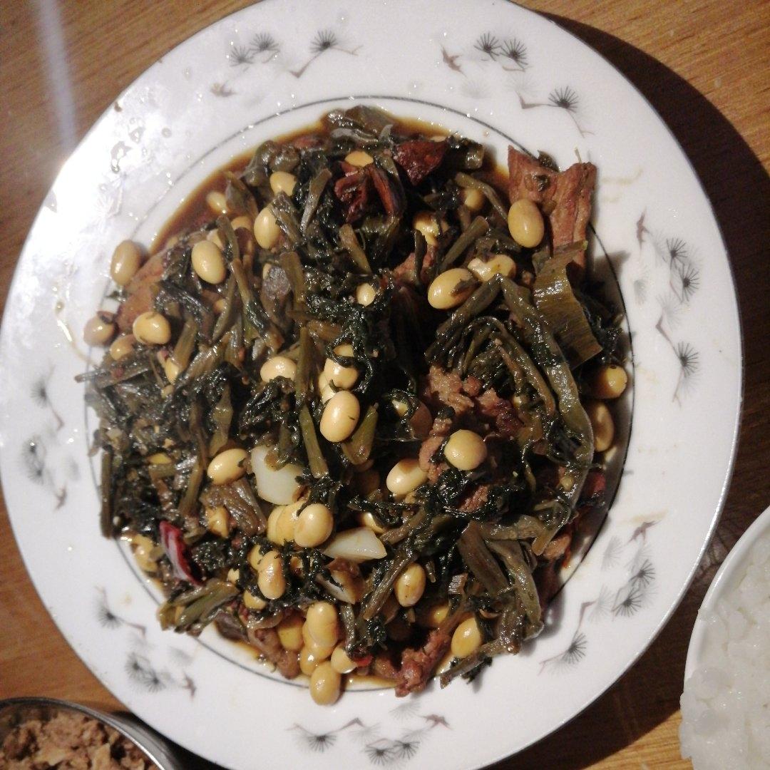 雪里蕻炒黄豆