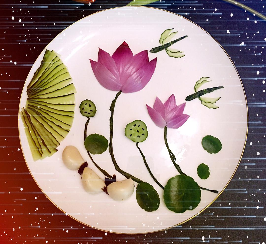 瑜伽俏厨娘做的简单美丽的盘饰(9)——冷拼·洋葱荷花