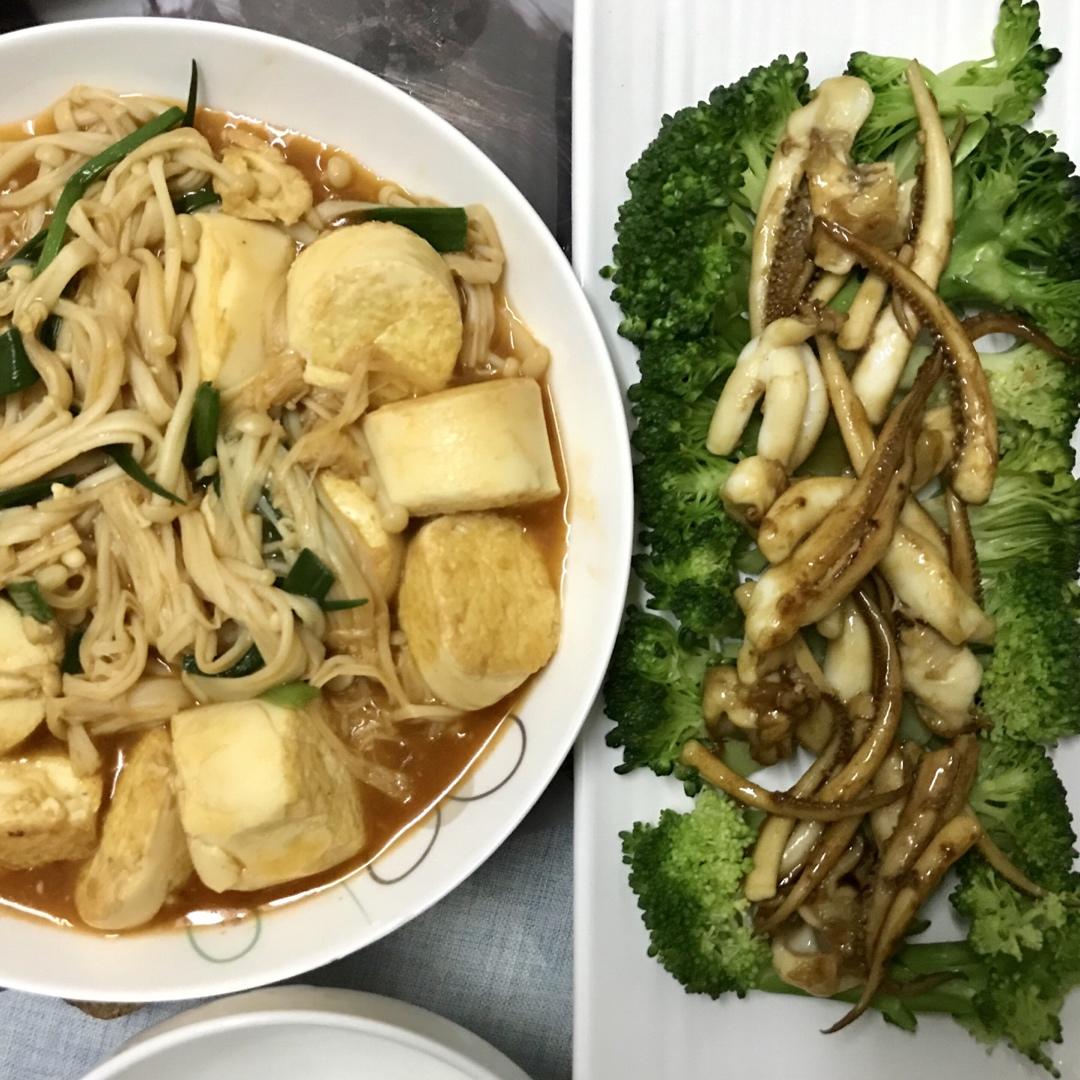 不留一粒米的金针菇日本豆腐