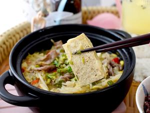 酸菜牛肉冻豆腐煲-低卡豆腐锅的做法 步骤4
