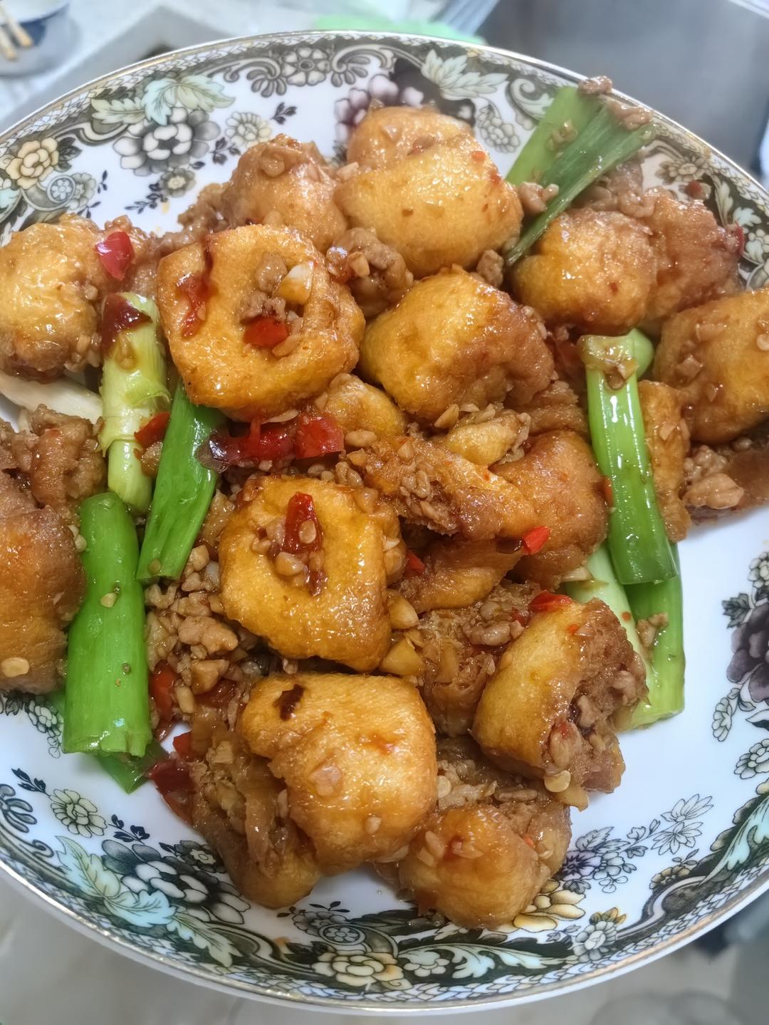 肉末炒豆泡（下饭菜）