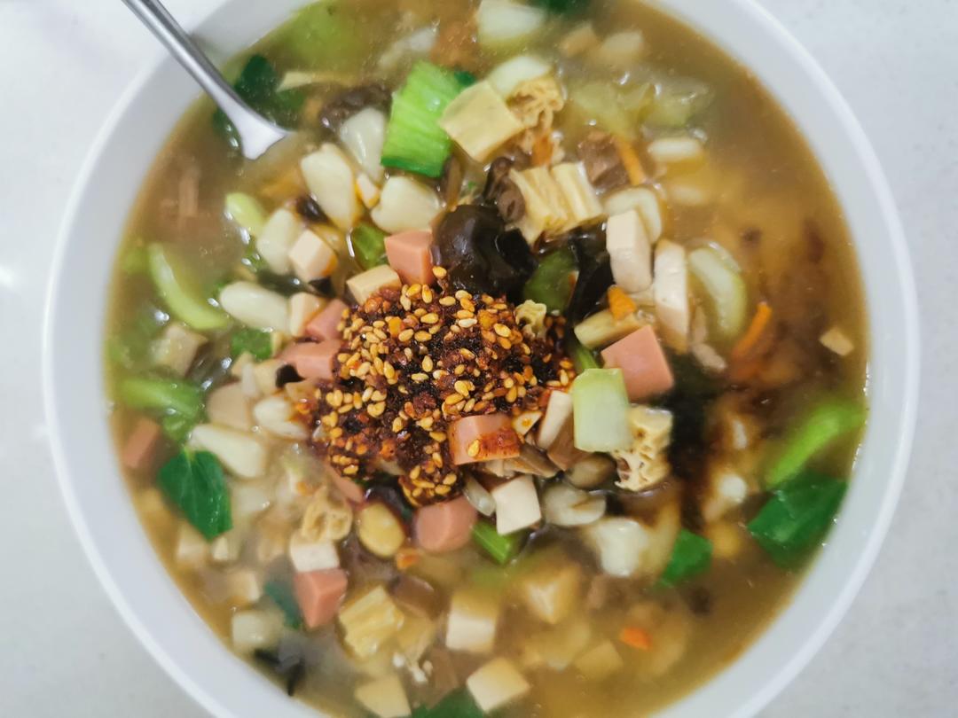 菌汤烩麻食（不用炒）