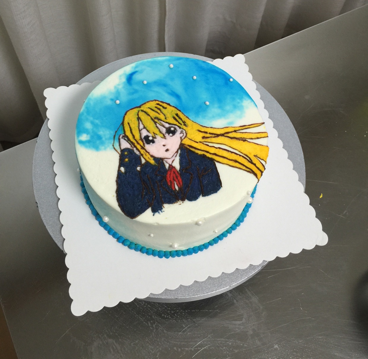 奶油霜转印蛋糕（彩铅漫画质感）