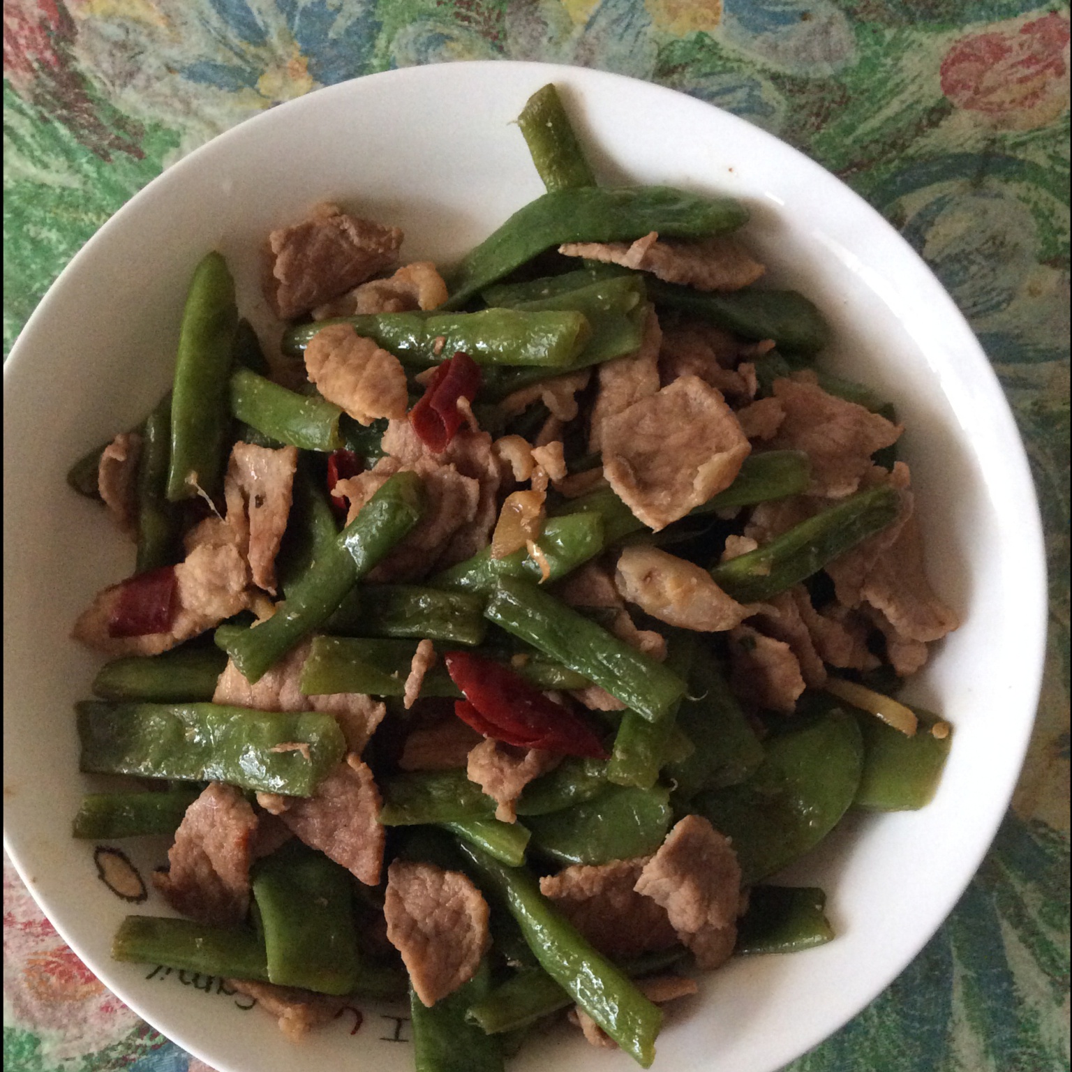 辣椒炒豆角炒肉～～～