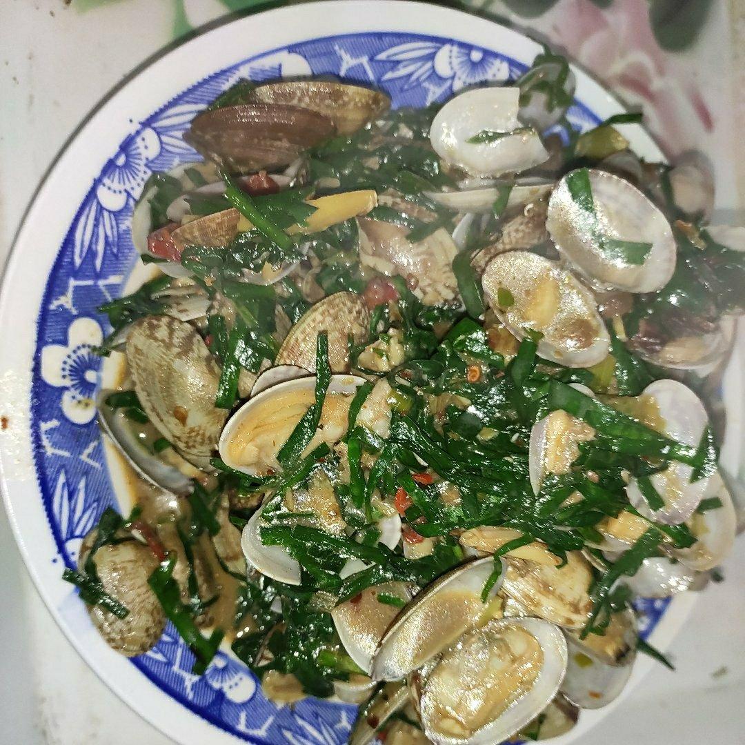 香辣韭菜炒花蛤