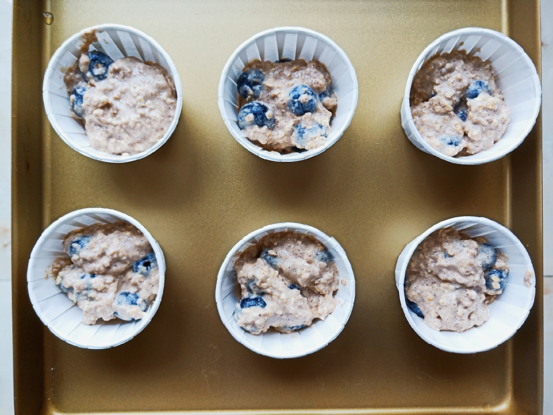 无糖无油低卡蓝莓燕麦爆浆麦芬的做法 步骤6