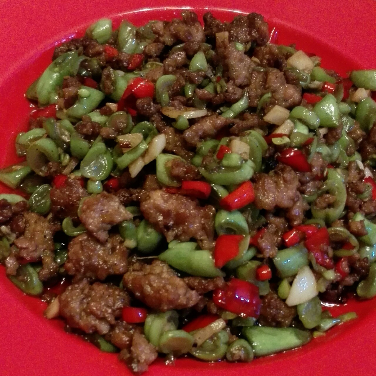 肉沫豆角下饭菜