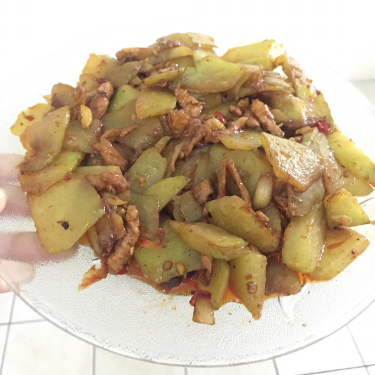 佛手瓜炒肉片