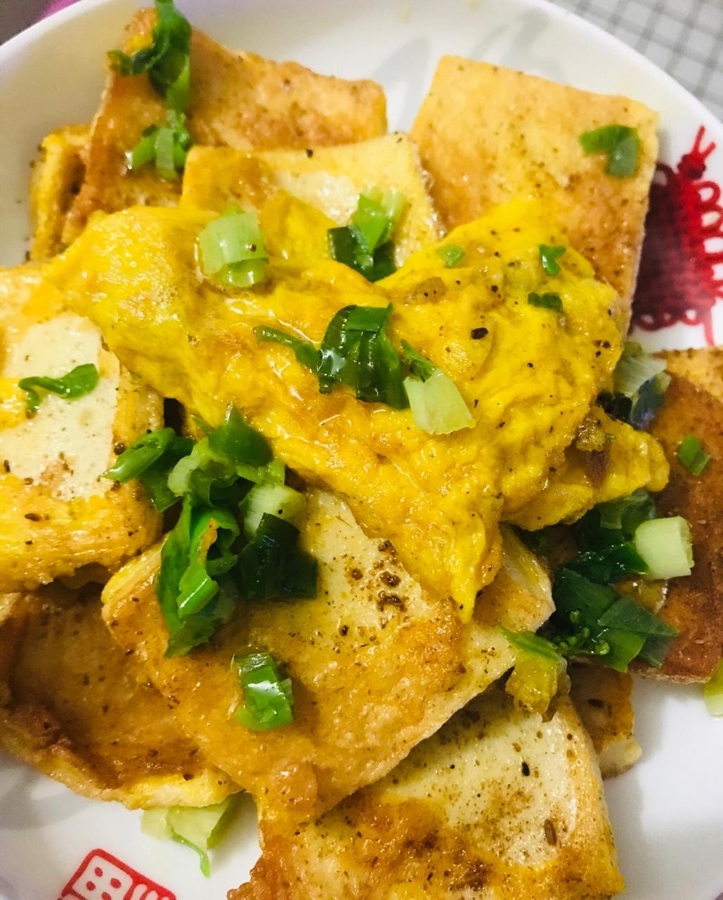 蛋煎孜然千叶豆腐