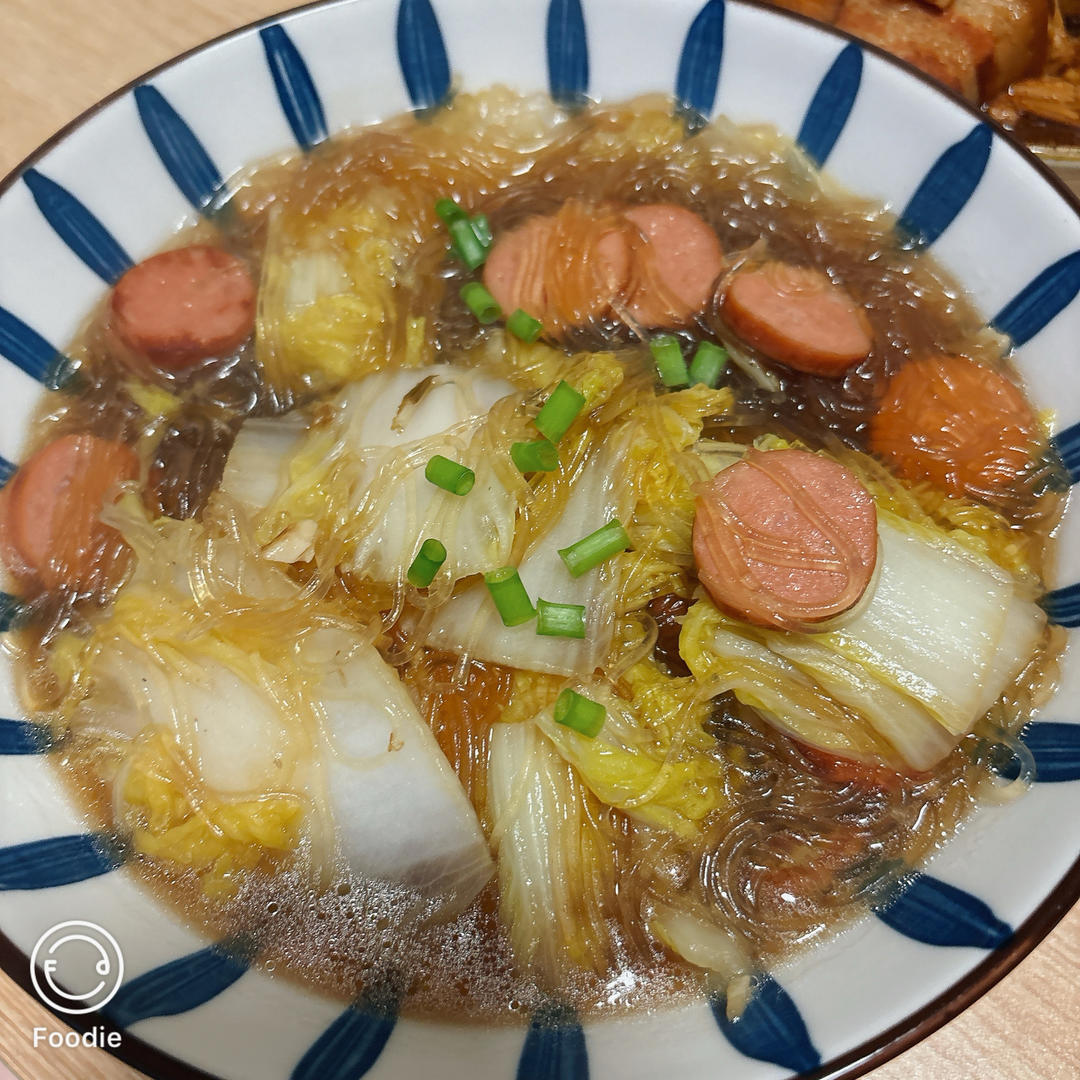 娃娃菜粉丝煲，低卡又鲜美