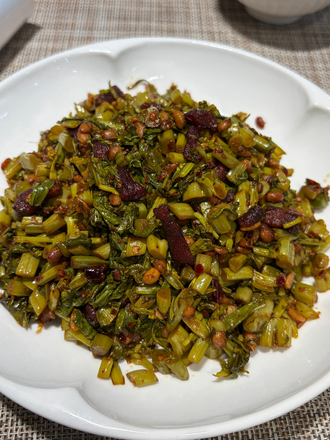 贵州快手家常下饭菜豆豉脆哨炒冲菜