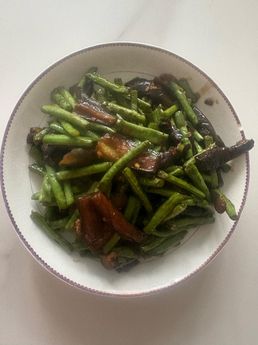 不过油，不盐腌的豇豆茄子