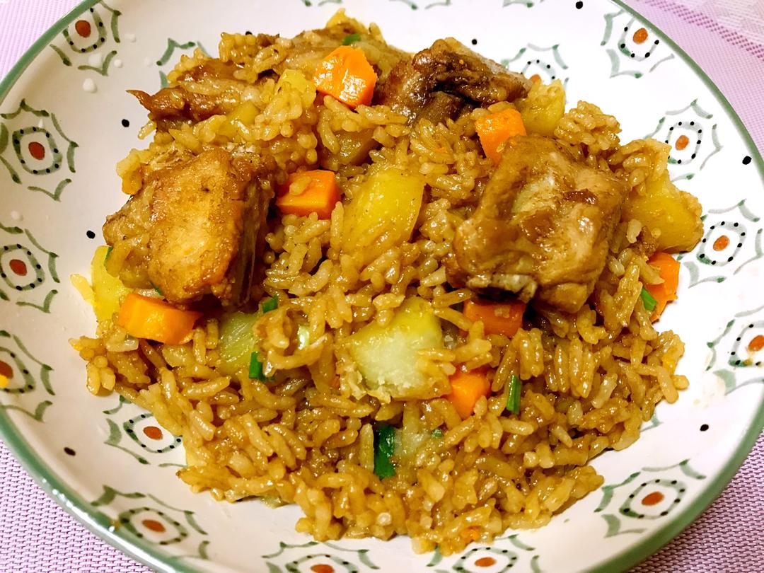喷香排骨焖饭（爆好吃）