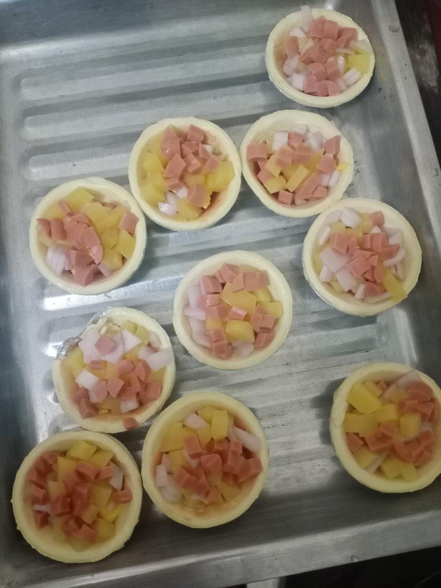 (蛋挞皮花样吃法）超好吃会拉丝的杂蔬肉松挞酥