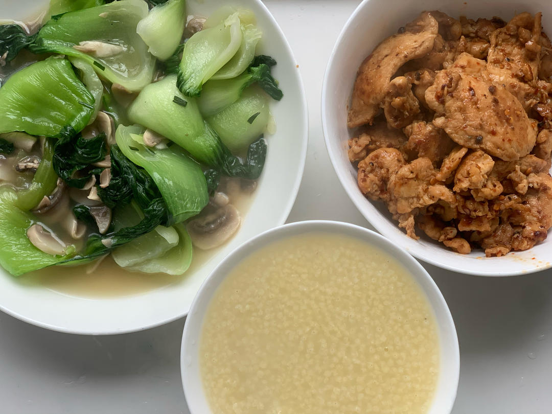 橄榄油口蘑小油菜