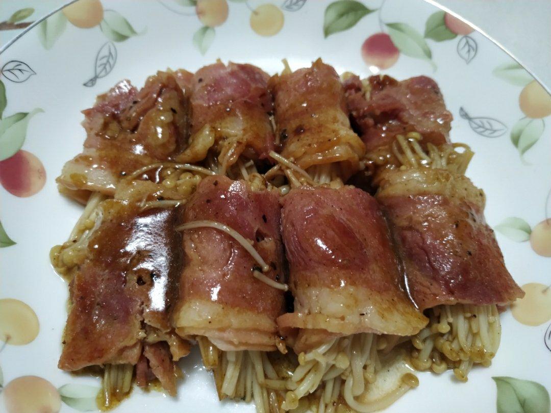 培根金针菇卷
