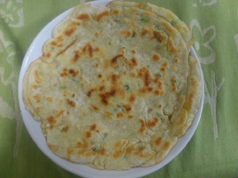 葱香虾米鸡蛋煎饼