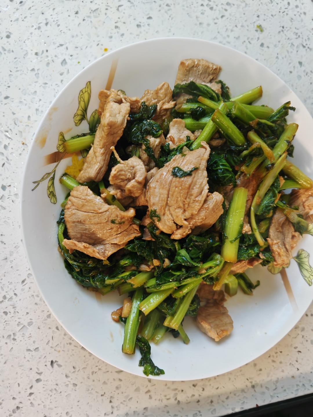 苔菜炒肉片