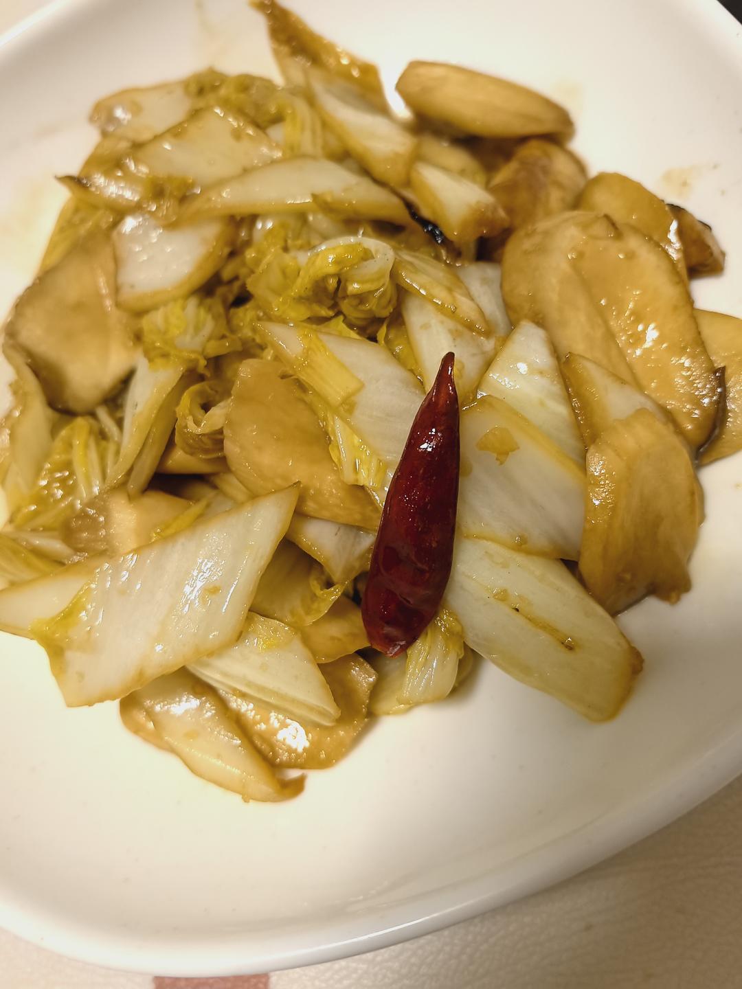 清炒小白菜杏鲍菇