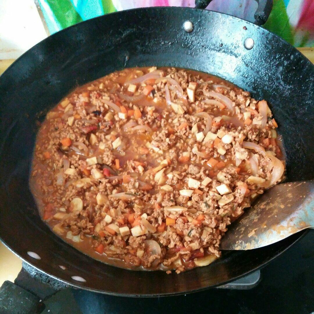 杏鲍菇西红柿肉酱