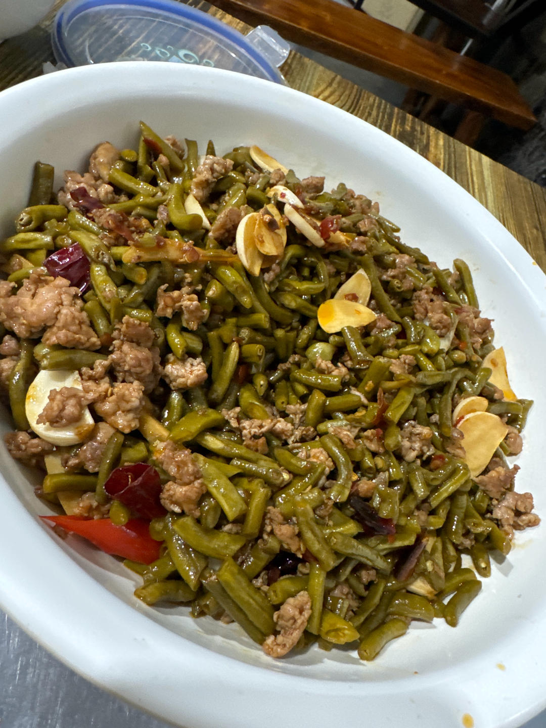 酸豆角炒肉末