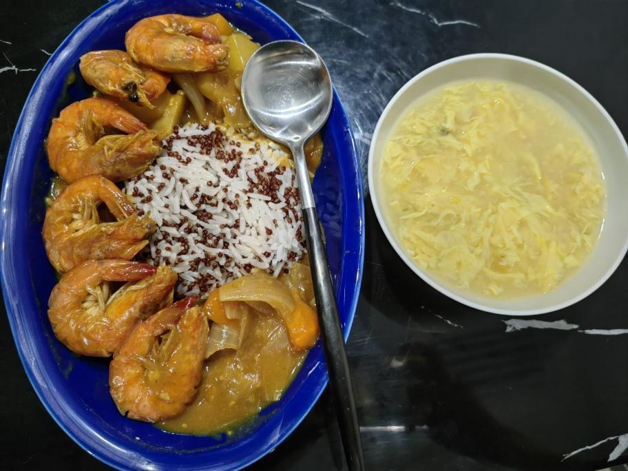 土豆胡萝卜咖喱虾