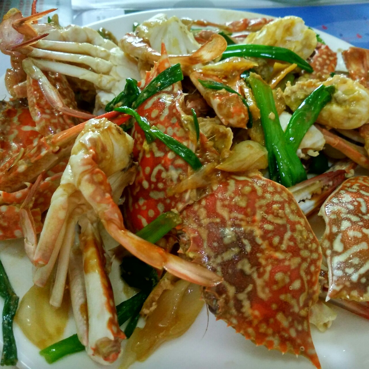 姜葱炒花蟹