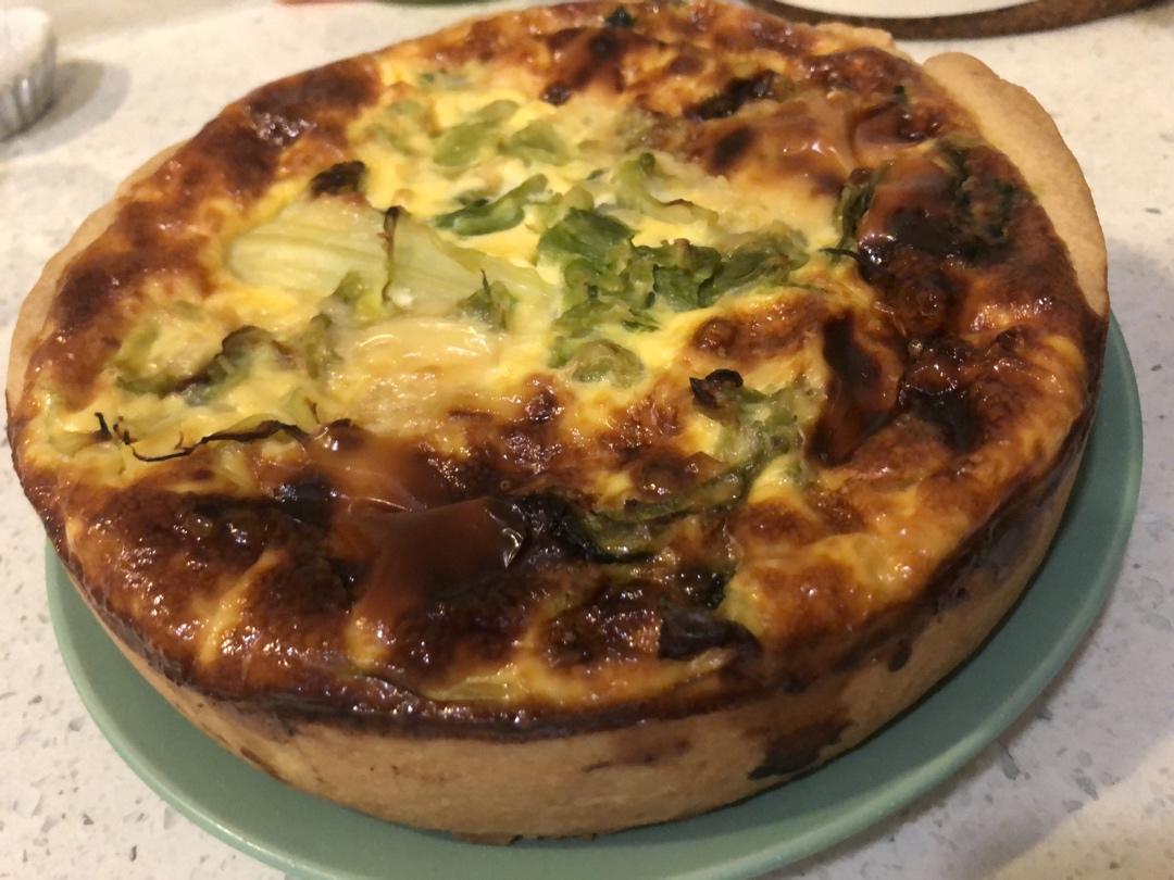 菠菜羽衣甘蓝三文鱼派
