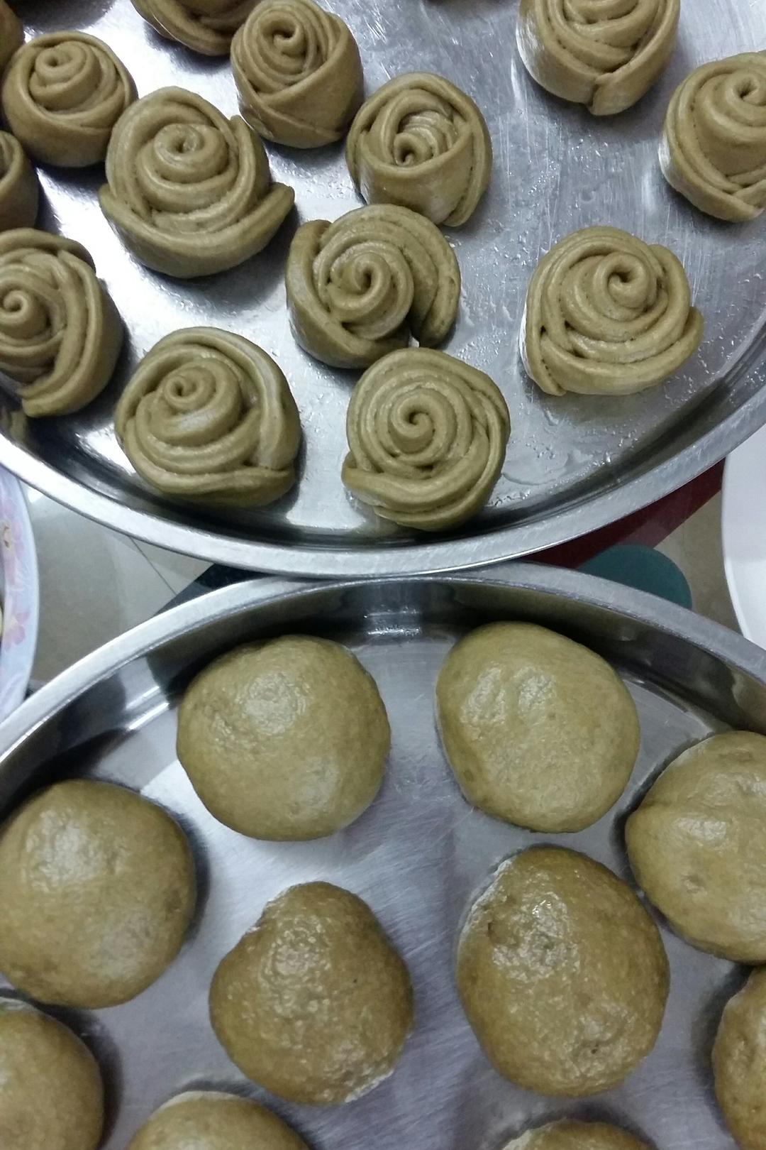 抹茶馒头（一次发酵）
