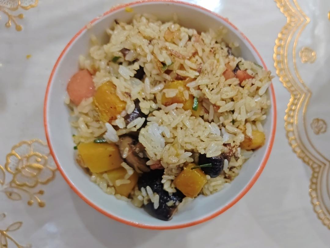 美味到不行的南瓜饭