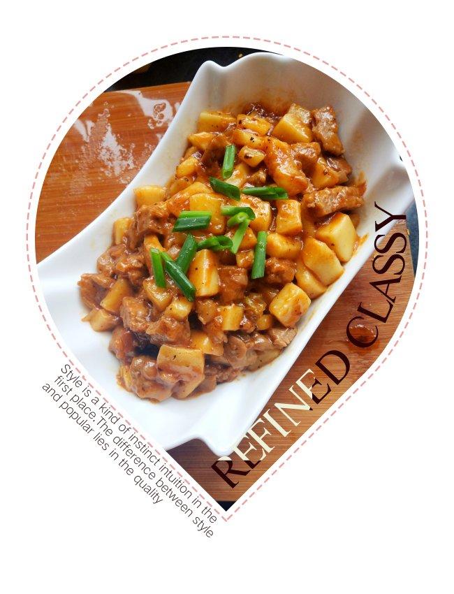 黑椒年糕牛肉粒
