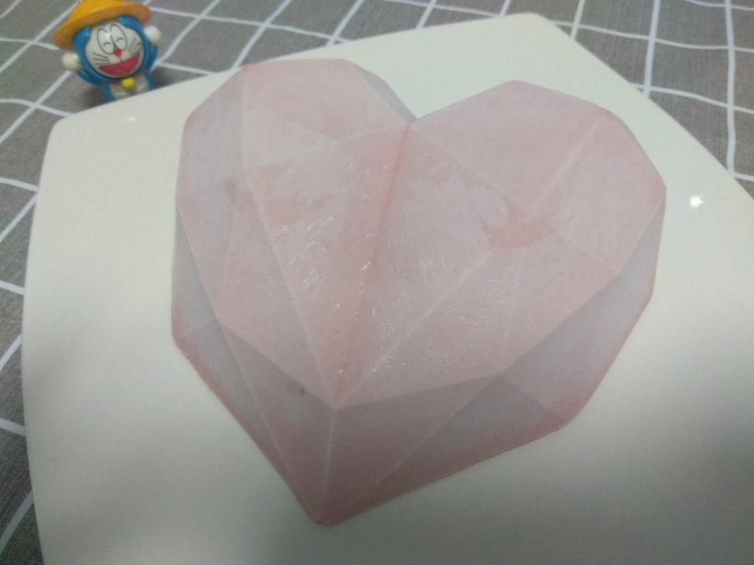 少女❤3D钻石心形覆盆子乳酪慕斯（7寸）