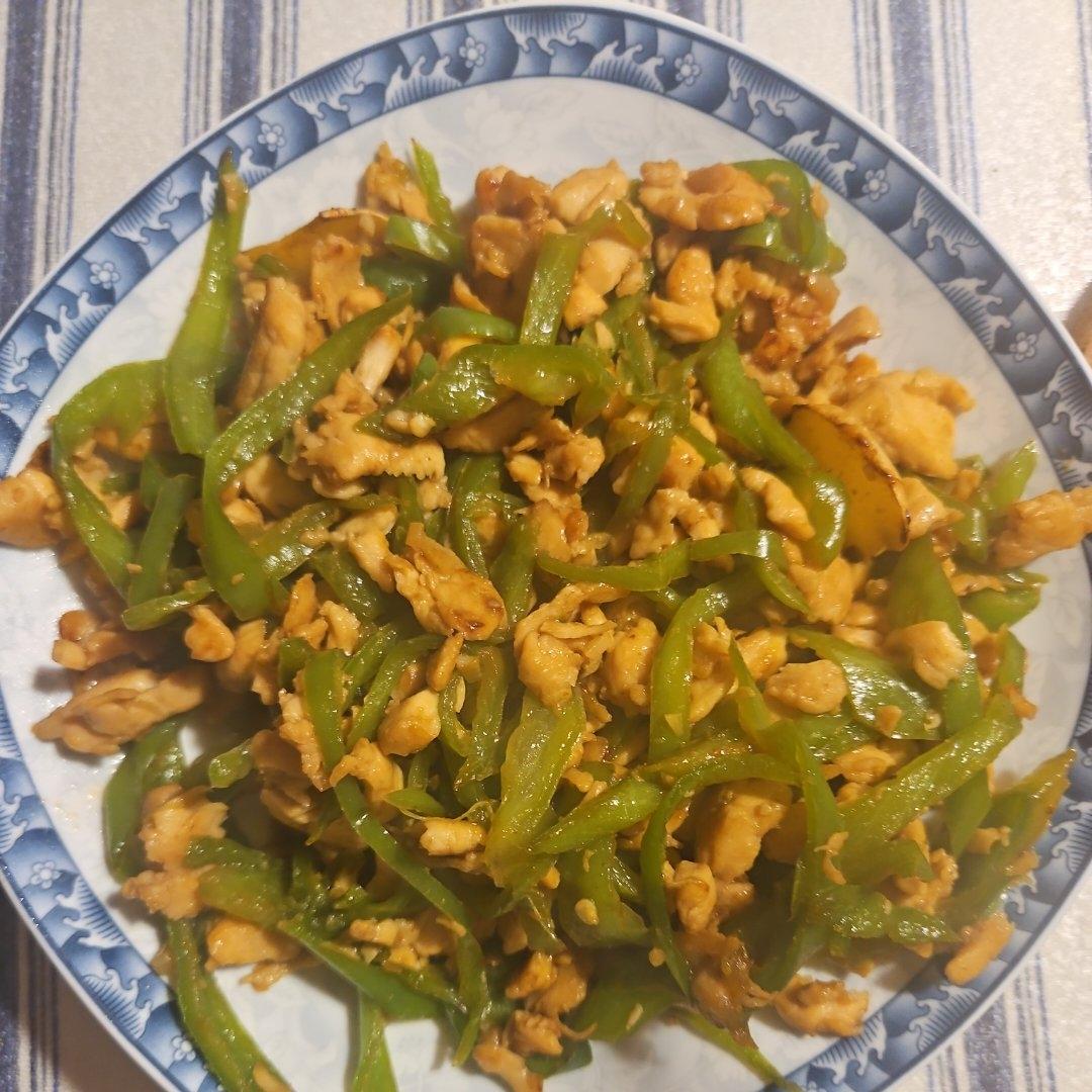 鸡丝炒青椒（鸡肉不老）