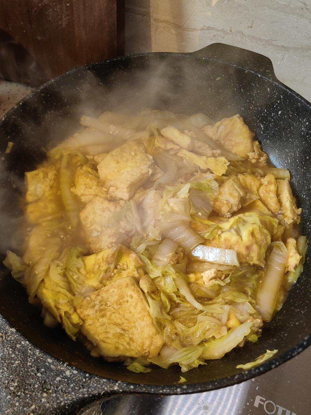 超级鲜的老豆腐炒白菜