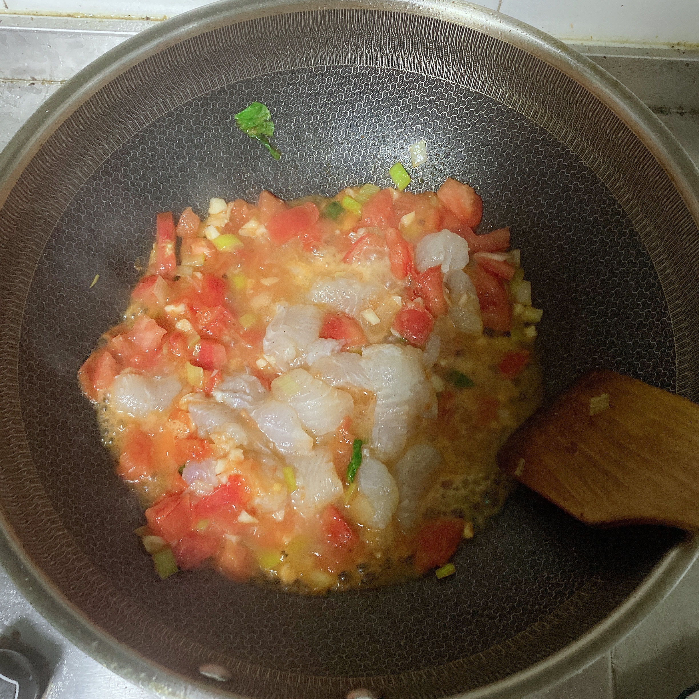 番茄巴沙鱼疙瘩汤的做法 步骤8