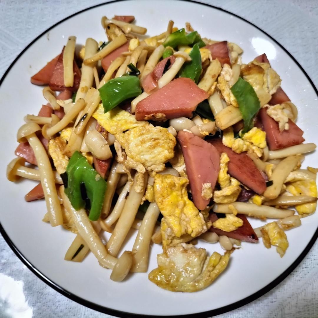 白玉菇炒火腿