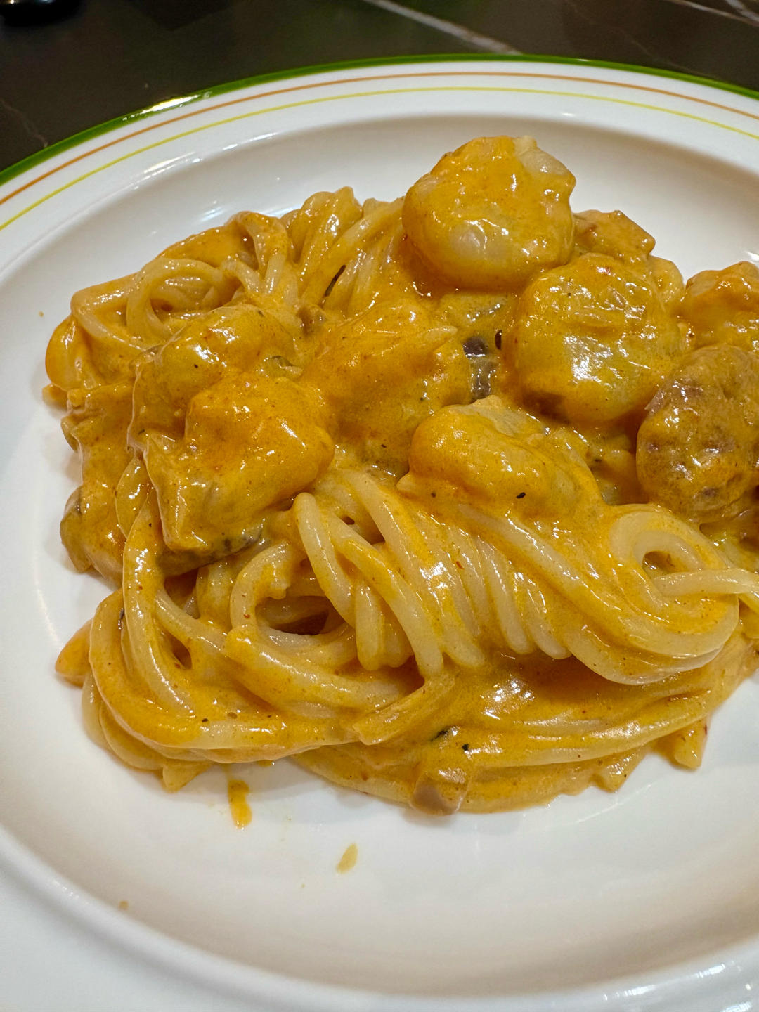 奶香浓郁🍝韩式奶油辣肥牛意面｜这一盘足够！