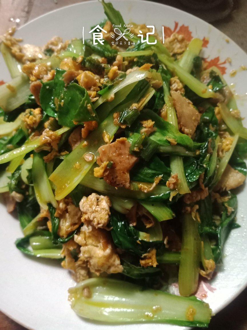 小炒青菜加鸡蛋